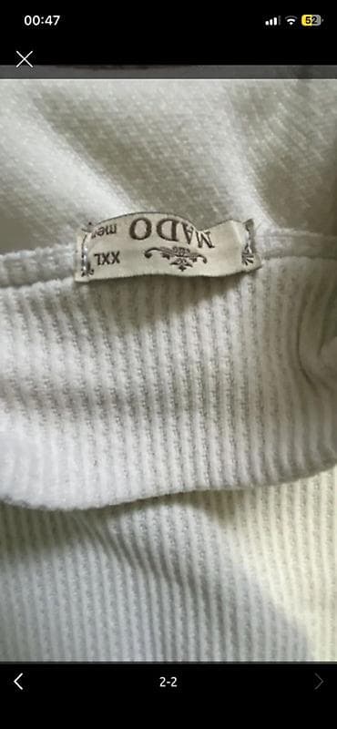 kişi geyimler: Ağ rəngli ribli sviter - Brend: MADO- Ölçü:XXL yenudi maxs 2 defe — 2