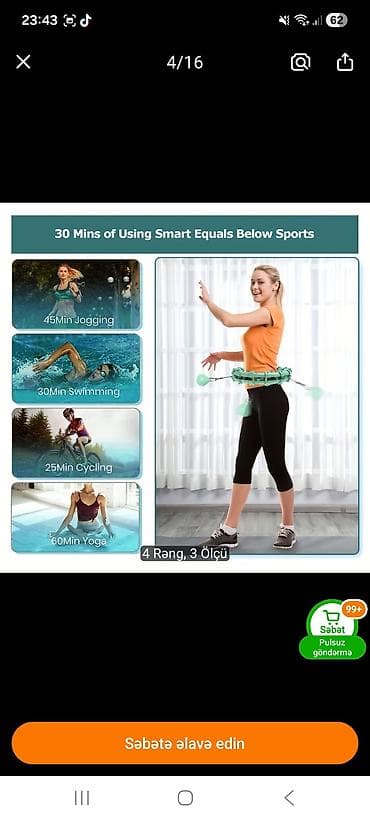 big bag: Ağıllı Fitness Hoop – tənzimlənən modullu hula halqa - Rəng — 2