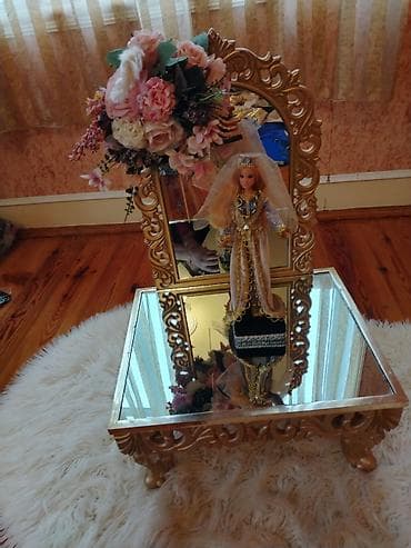 3d pen: Gəlin xonçası və bəzək dəsti - Aynalı kvadrat xonça: Qızılı haşiyəli — 2