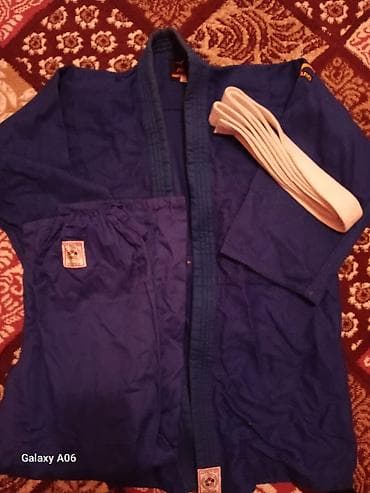 jins pencek: Cüdo üçün kimono dəsti - Rəng: mavi - Komplekt: pencək (üst), şalvar — 1