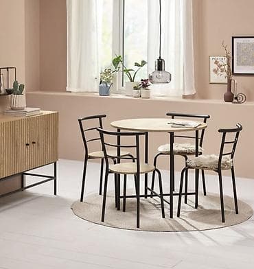 lövhe: Mətbəx üçün, Açılmayan, Yumru masa, 4 stul — 1