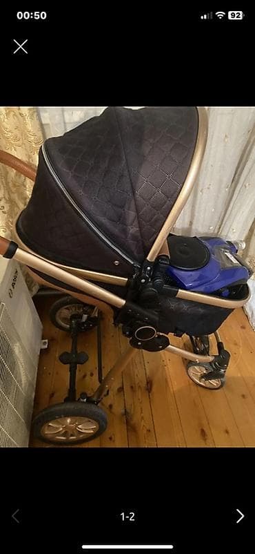 Детский мир: Классическая прогулочная коляска, Б/у, Пол: Мальчик, Возраст: 6-12 месяцев, Самовывоз — 1