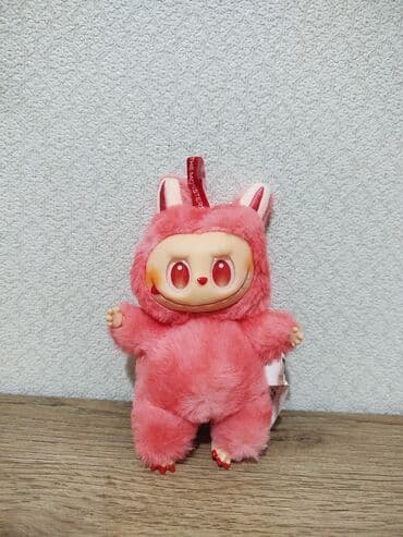 təyyarə oyuncaq: Monster oyuncaq Pop mart kolleksiya asılan yumwaq iqruwka, 17 sm boyu — 3