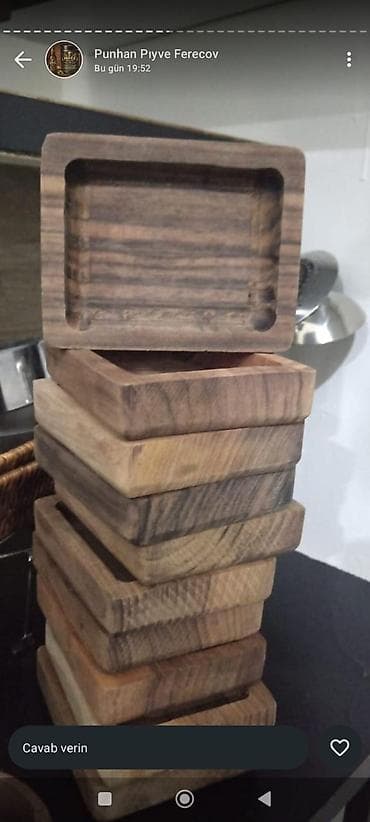 agaclar: Təbii ağacdan düzəldilmiş çoxməqsədli kiçik qablar/dish-tray seti 2m — 1