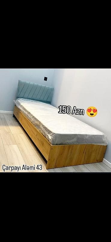 şəkli: Tək nəfərlik çarpayı – 150 AZN - Alt hissəsi taxta korpuslu — 1
