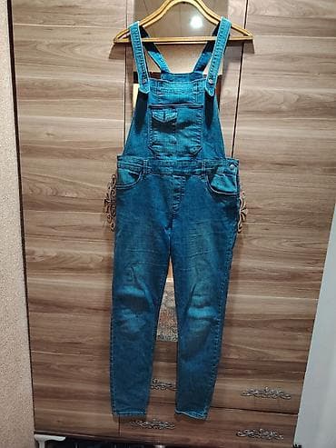 Dəstlər: Cins kombinezon - Model: klassik bib-overall (süpürgəçi tipli), düz — 2