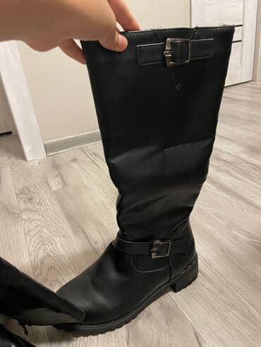 Красота и здоровье: Ботфорты, Размер: 40, цвет - Черный, Новый — 3
