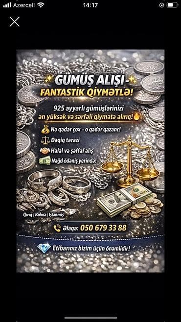 Gümüş alışı – fantastik qiymətlə! Xidmət təsviri: - 925 əyyarlı gümüş lalafo.az -da Gümüş alışı – fantastik qiymətlə! Xidmət təsviri: - 925 əyyarlı gümüş