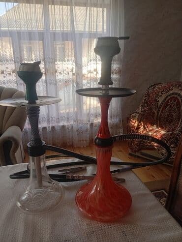 İki ədəd nərgilə dəsti - Komplekt: 2 nərgilə gövdəsi, şüşə kolbalar