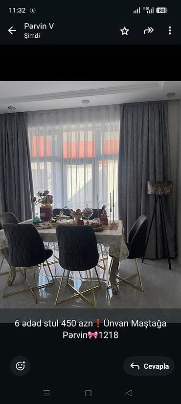 6 ədəd stul 450 azn❗Ünvan Maştağa Pərvin🎀1218