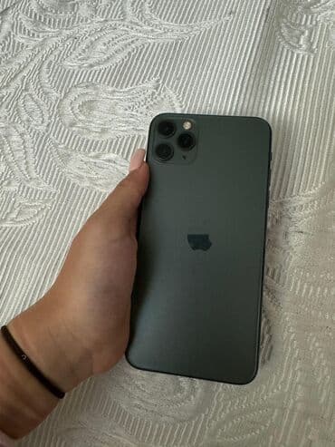 iphone 11 pro islenmis: IPhone 11 Pro Max, 64 GB, Matte Midnight Green, Barmaq izi, Face ID — 3