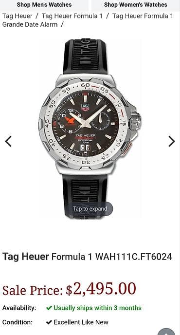 tag hauer: Qol saatı, Tag Heuer, rəng - Qara — 5