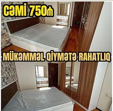 islenmis paltar dolablari: Yataq otağı dəsti – cəmi 750 ₼ Dəst tərkibi: - İki nəfərlik çarpayı — 1