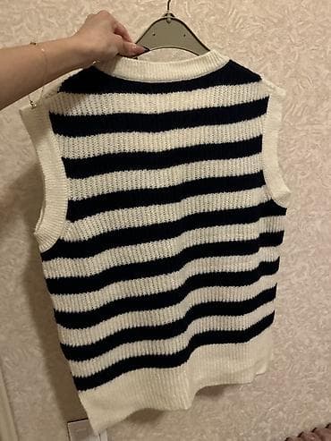 jiletler: Zolaqlı trikotaj sviter-jilet M olcu — 3