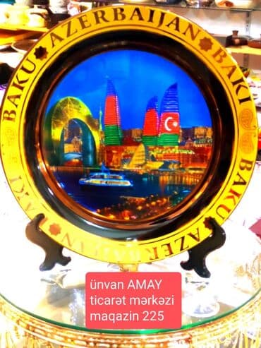 Suvenir boşqablar. Təzə. Böyük boşqab 25 sm. 25m. Şəhər içi çatırılma