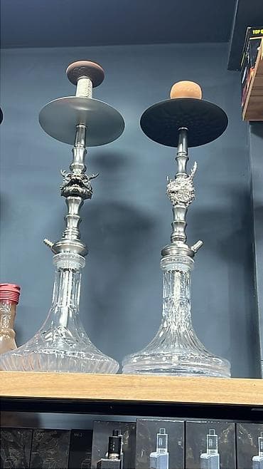 sulu qəlyan satışı: Şüşə qablı nərgilər – dekorativ fiqurlu gövdə rusya istehsali Maklaud — 2