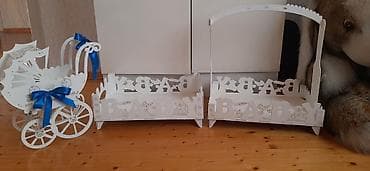 qar deneciyi: Bəyaz rəngdə dekorativ uşaq temalı set: - “BABY” yazılı iki ədəd dekor — 1