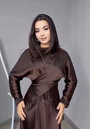 koja donlar: Qadın gecə/ziyafət donu – şokolad-qəhvəyi atlas -70 azn alınıb - — 2