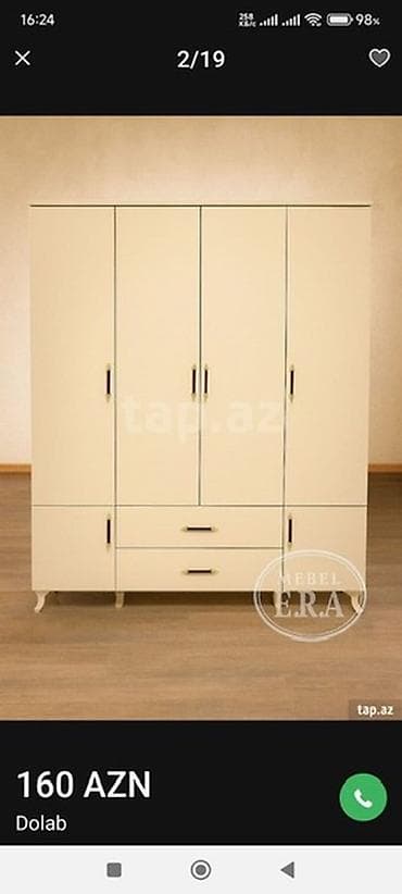 dolab kombi: Yeni, 4 qapılı, Siyirməli, Ağ, Digər material, Açılan, Düz dolab — 10