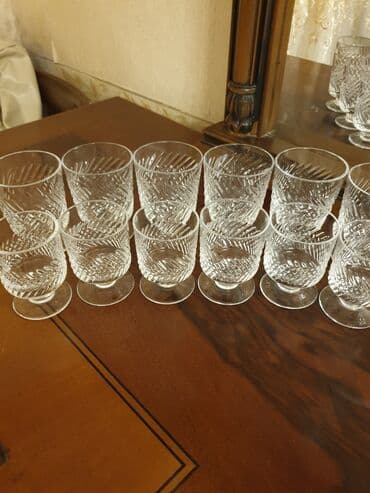 dekorativ qablar: Qədəhlər, Şüşə, 12 ədədli dəst — 1