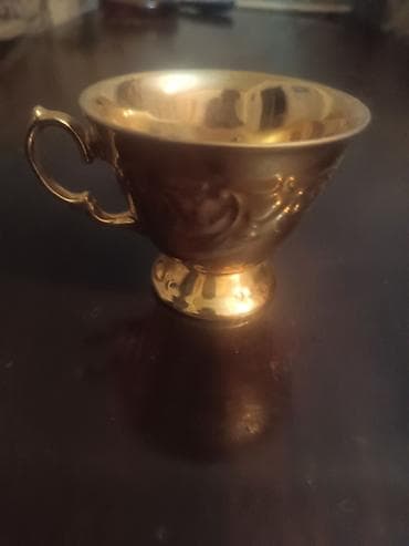 mis caydan: Çay dəsti, rəng - Qızılı, Metal, 5 nəfərlik, Polşa — 3