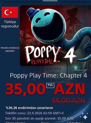 ​🔥 MÖHTƏŞƏM ENDİRİM! Poppy Playtime Chapter 4 cəmi 35 AZN! 🔥