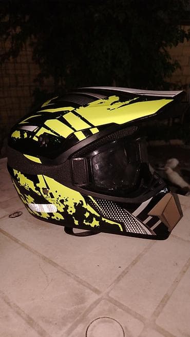Off-road/motokross kaskı və eynək seti lalafo.az -da Off-road/motokross kaskı və eynək seti