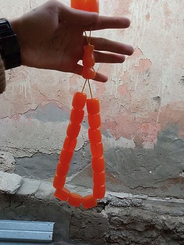 Qadın ayaqqabıları: Narıncı rəngli təsbeh-kəhraba tozundan - Material: parlaq səthli — 3