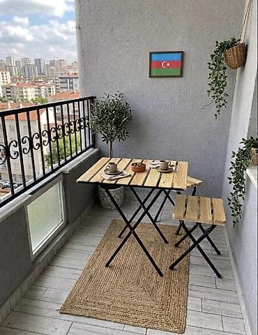 qatlanan stullar: Yeni, Kvadrat masa, 2 stul, Açılan, Stullar ilə, Taxta — 1