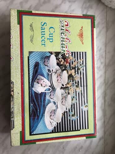 emsan qab qacaq: Çay dəsti, rəng - Ağ, Xrustal, 6 nəfərlik — 1