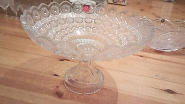 qabı: Şüşə meyvə/şirniyyat qabı – ayaqlı - Material: şəffaf, qalın şüşə - — 1