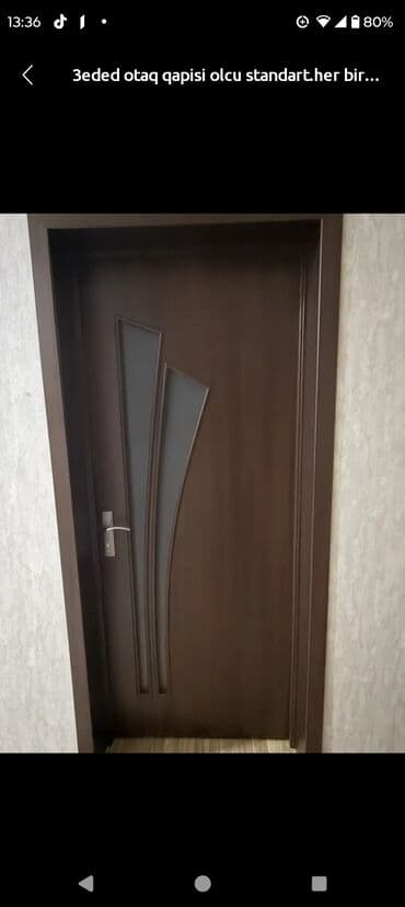 3 ədəd otaq qapısı – standart ölçü - Material: taxta əsaslı, tünd lalafo.az -da 3 ədəd otaq qapısı – standart ölçü - Material: taxta əsaslı, tünd