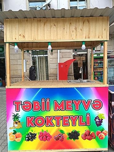 Butkalar, köşklar: Təbii Meyvə Kokteyli köşkü – mobil satış köşkü - Material: taxta — 1