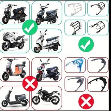 17 disk təkər: Qara rəngdə, arxa işıqları olan motosiklet üçün yük qutusu. ABS və PP — 8