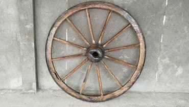 Disklər: Taxta araba təkəri - Material: bərk ağac, şüalı konstruksiya (12 şüa) — 1