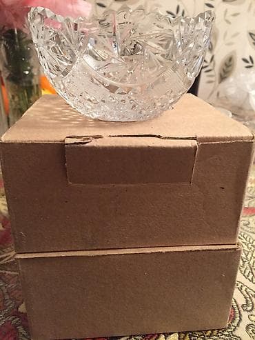 Konfet varenya ucun xrustal vaza belarusiya istehsali biri 15manata — 1