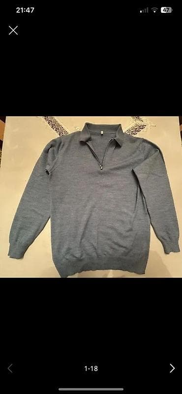 синие мужские джемперы: Мужской свитер, One size — 1