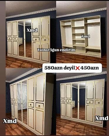 dolab termo: Klassik üslubda geniş paltar şkafı - Rəng: krem tonunda korpus — 1