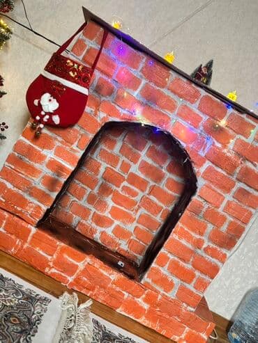 Защитные пленки и стекла: Dekorativ saxta kamin (yeni il/şamandıra konsepti) - Kərpic fakturalı — 2