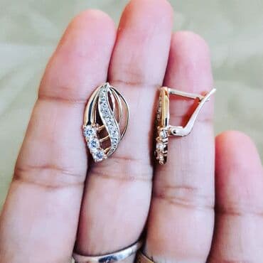 kişi üzükleri qızıl: Sırğa, Sarı qızıl, 585 Əyar, 345 g — 3