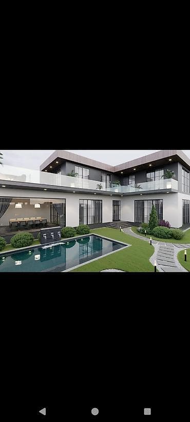 heyet qapi: Müasir villa və fərdi evlərin memarlıq layihələndirilməsi və 3D — 1