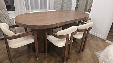 Qonaq otağı üçün, Açılmayan, Oval masa, 6 stul