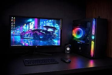 Gaming stolüstü kompüter seti Əla vəziyyətdədir Monitor klaviatura