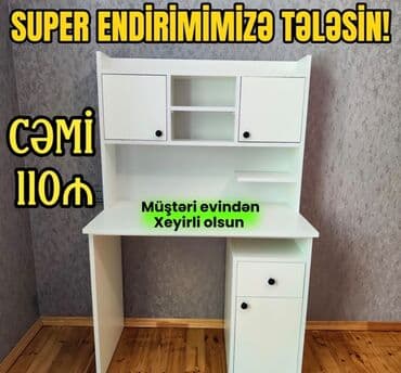 masa lampasi: Oğlan və qız üçün, Yeni, Siyirməli, Yazı masası, Stulsuz — 7