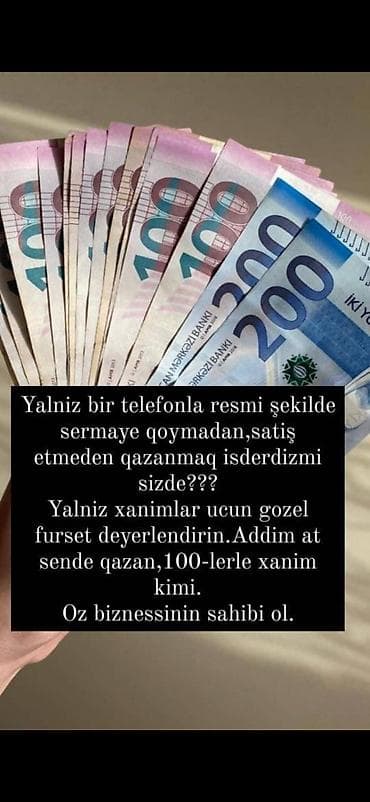 Xanımlar üçün telefonla rəsmiləşdirilmiş şəkildə gəlir qazanma imkanı — 1