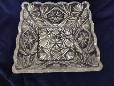 qedmi qablar: Qedimi GDR Almaniya 1940il temiz el retzkali xrustal meyve qab — 1