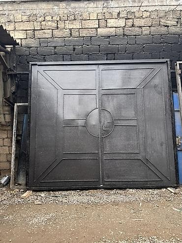 Asia: Железо Дворовые ворота, Распашные, Механические, С дверью, цвет - Черный — 8