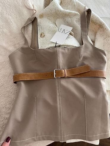 ZARA top – kəmərli, kvadrat dekolteli - Brend: ZARA - Model: kəmərlə