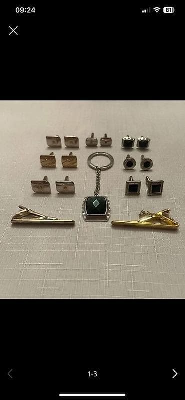 Kişi aksesuarları dəsti - Qol düymələri kolleksiyası: müxtəlif