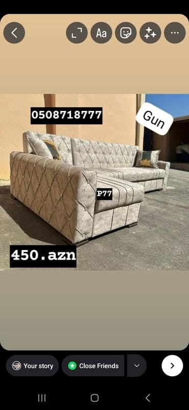 berde mebel: Künc divan, Yeni, Açılan, Bazalı, Parça, Şəhərdaxili pulsuz çatdırılma — 1